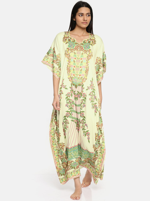 

The Kaftan Company Cream-Coloured Printed Nightdress