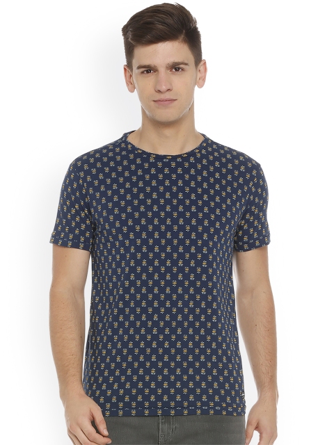 

Solly Jeans Co. Men Navy Blue Printed Round Neck T-shirt
