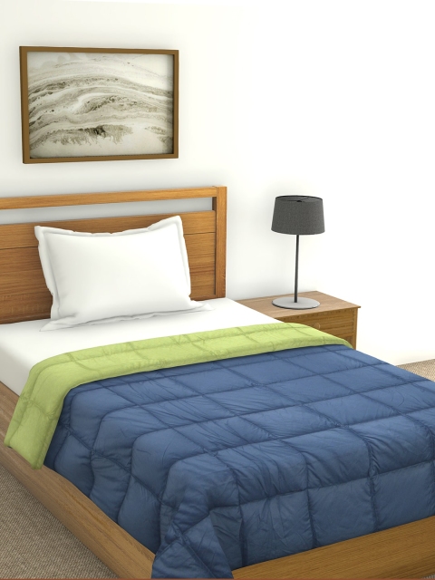 

Raymond Home Blue & Green Solid Mild Winter 210 GSM Single Bed Quilt