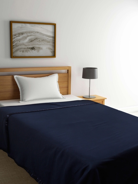 

Raymond Home Navy Blue Solid AC Room 300 GSM Single Bed Blanket