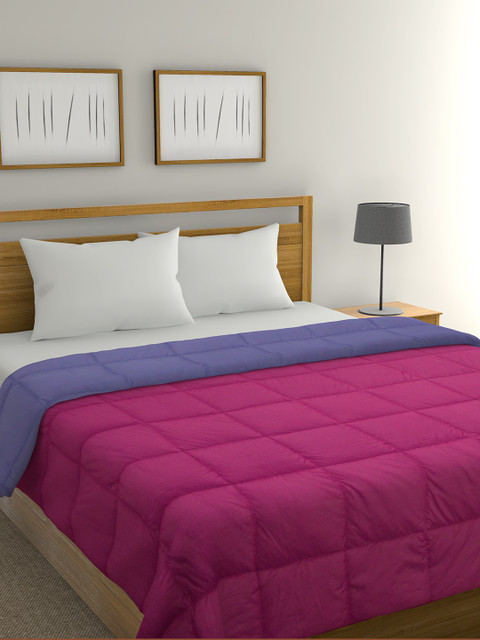 

Raymond Home Magenta & Blue Geometric Mild Winter 210 GSM Double Bed Quilt