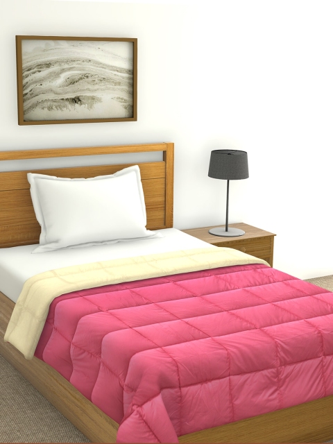 

Raymond Home Pink & Beige Solid Mild Winter 210 GSM Single Bed Quilt