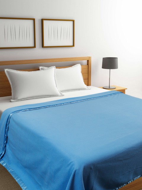 

Raymond Home Blue Solid Mild Winter 300 GSM Double Bed Blanket