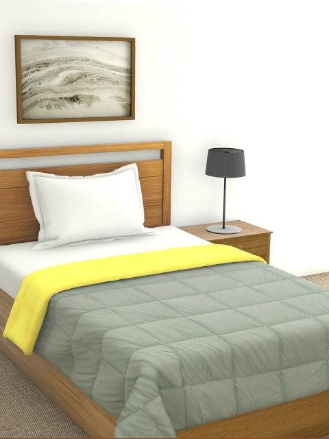

Raymond Home Green & Yellow Solid Mild Winter 210 GSM Single Bed Quilt