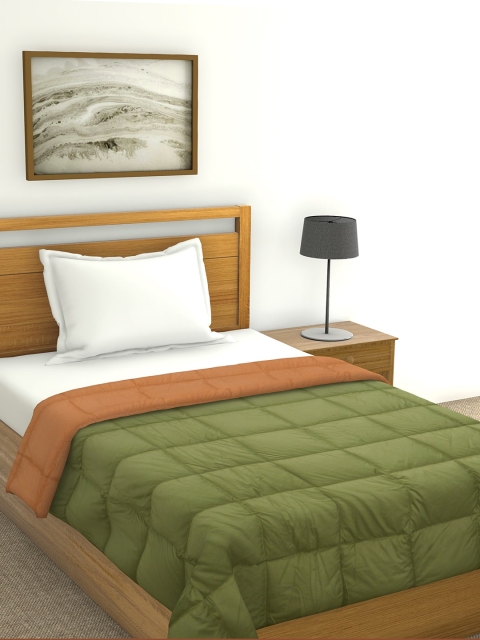 

Raymond Home Green & Brown Solid Mild Winter 210 GSM Single Bed Quilt