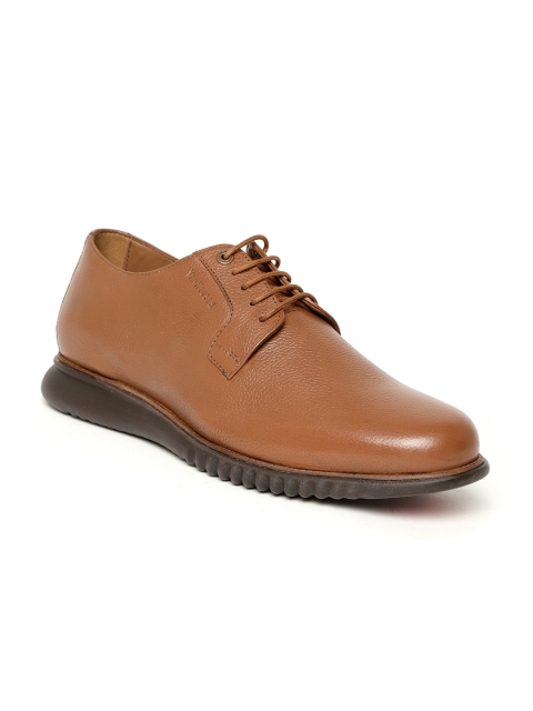 

Van Heusen Men Tan Brown Leather Semiformal Derbys