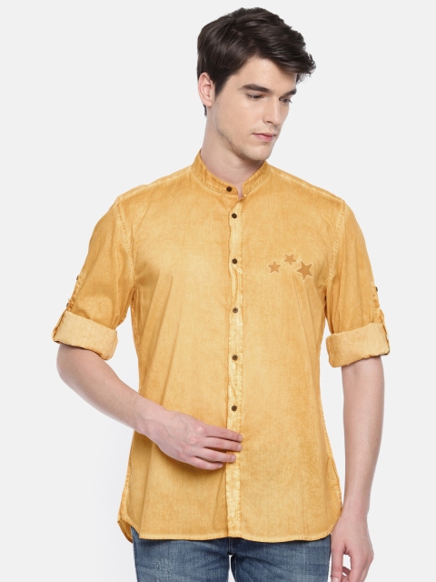

Antony Morato Men American Fit Mustard Yellow Regular Fit Faded Casual Shirt