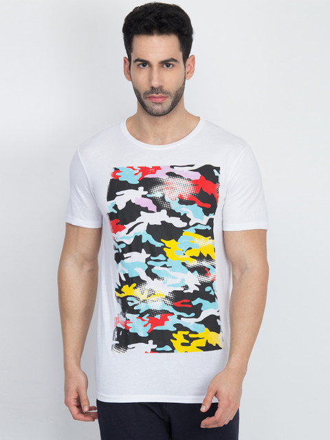 

Antony Morato Men White Printed Round Neck T-shirt