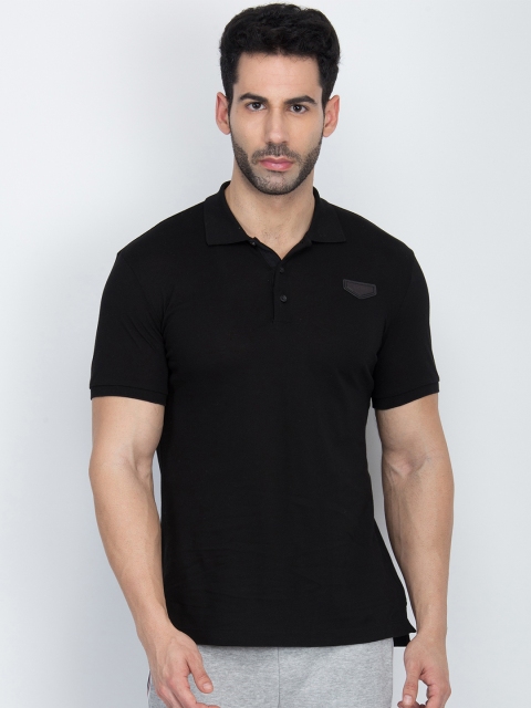 

Antony Morato Men Black Solid Polo Collar T-shirt