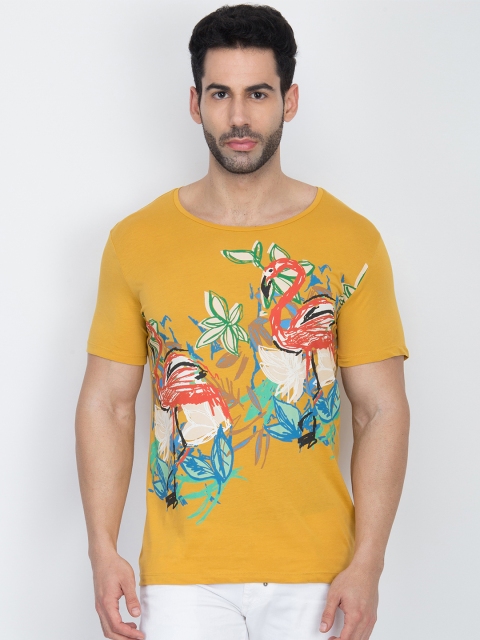

Antony Morato Men Orange Printed Round Neck T-shirt