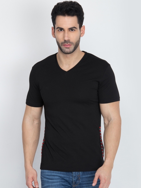 

Antony Morato Men Black Solid V-Neck T-shirt