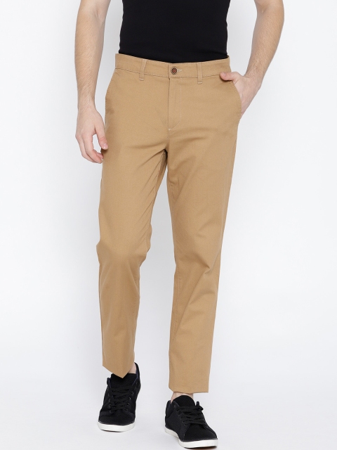 

Wills Lifestyle Men Khaki Slim Fit Solid Regular Trousers