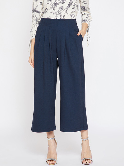 

Marie Claire Women Navy Blue Regular Fit Solid Culottes
