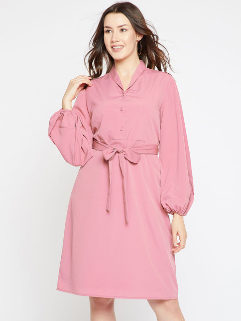 

Marie Claire Women Pink Solid Shirt Dress
