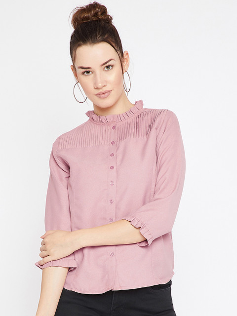 

Marie Claire Women Lavender Regular Fit Solid Casual Shirt
