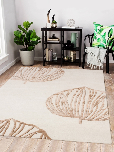 

Story@home Cream-Coloured Printed Carpet