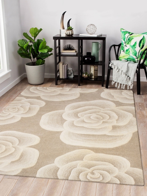 

Story@home Beige Floral Printed Carpet