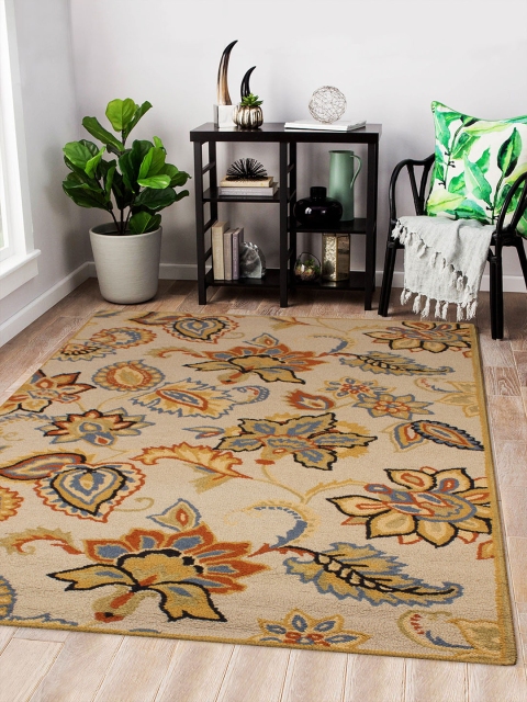 

Story@home Beige & Multicoloured Floral Printed Carpet