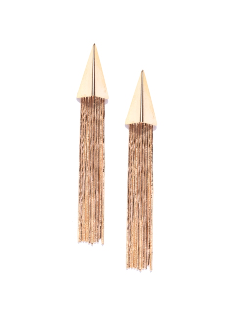 

Priyaasi Gold-Plated Handcrafted Tasselled Contemporary Drop Earrings