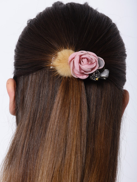 

Priyaasi Pink Embellished Alligator Hair Clip, Brown