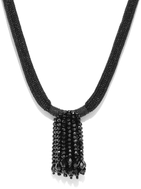 

PRITA Black Beaded Tasselled Necklace