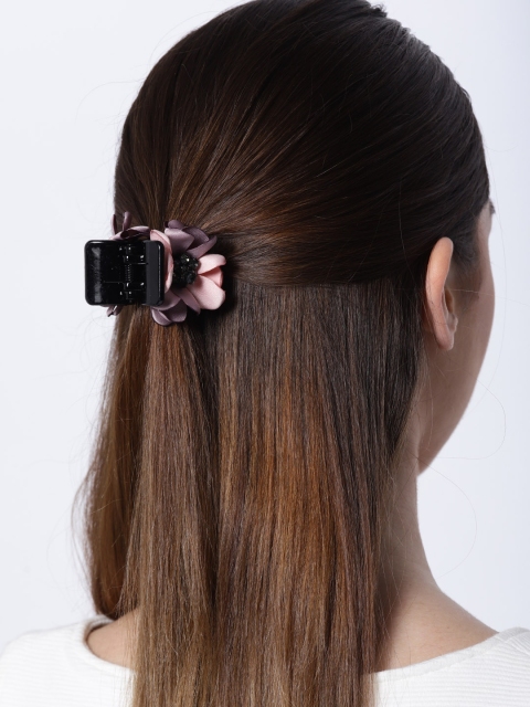 

Priyaasi Pink & Black Floral AppliquA(c) Hair Grasp