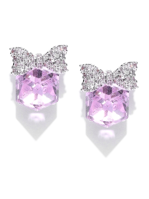 

PRITA Purple Silver-Plated Handcrafted Contemporary Studs