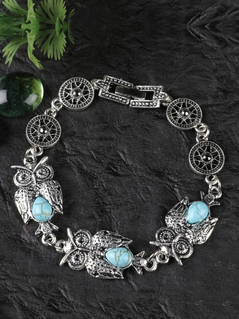 

Priyaasi Turquoise Blue German Silver Handcrafted Charm Bracelet