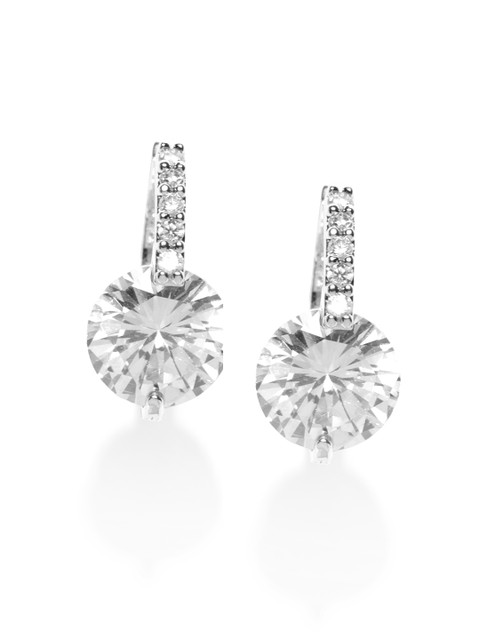 

Priyaasi Silver-Plated CZ Studded Handcrafted Circular Hoop Earrings
