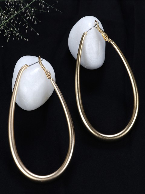 

PRITA Gold-Toned Handcrafted Oval Hoop Earrings