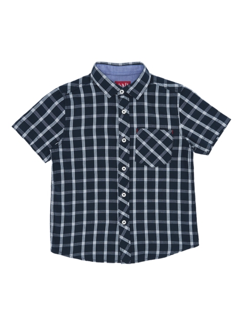 

CHALK by Pantaloons Boys Blue Regular Fit Checked Casual Shirt