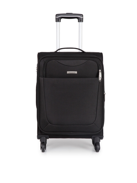 

Teakwood Leathers Black Cabin Trolley Suitcase