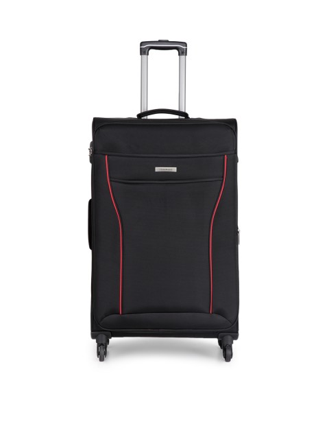 

Teakwood Leathers Unisex Black Large Trolley Suitcase