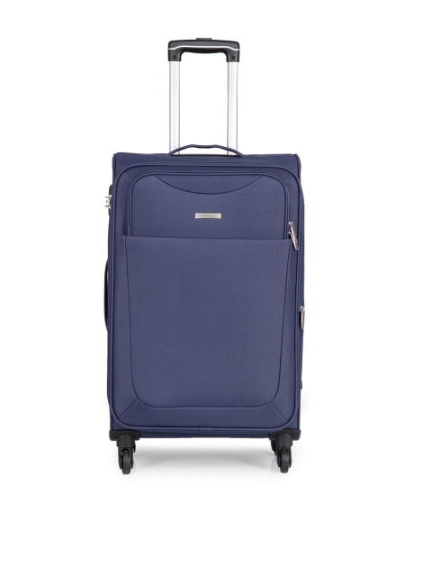 

Teakwood Leathers Blue Medium Trolley Suitcase