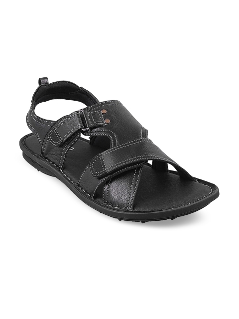 

Metro Men Black Leather Comfort Sandals