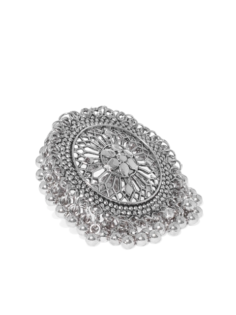 

Zaveri Pearls Round Silver-Plated Adjustable Ring