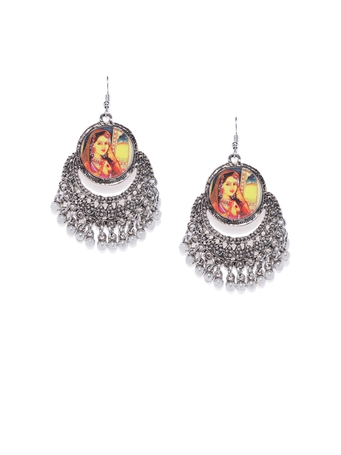 

Zaveri Pearls Silver-Toned Contemporary Studs