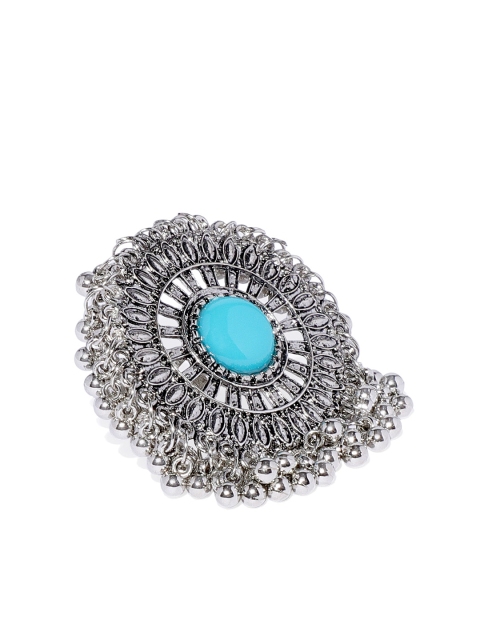 

Zaveri Pearls Round Silver-Plated Adjustable Ring