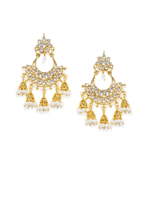 

Zaveri Pearls Gold-Toned Dome Shaped Drop Earrings