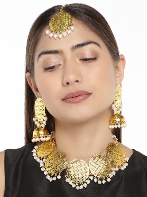 

Zaveri Pearls Gold-Plated Jewelry Set
