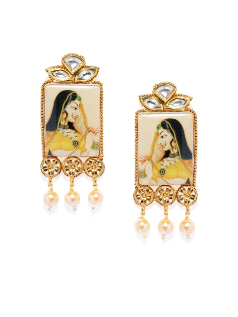 

Zaveri Pearls Gold-Toned Geometric Drop Earrings