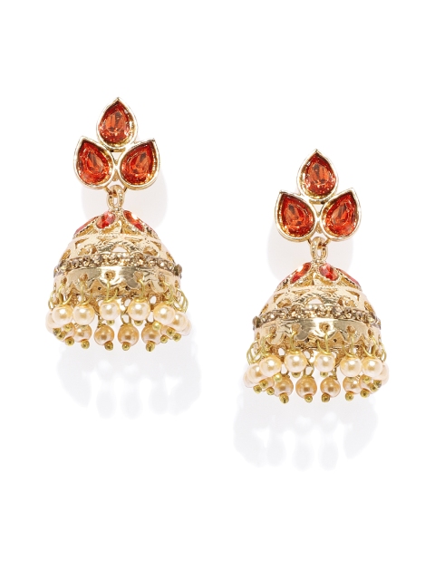 

Zaveri Pearls Gold-Toned Dome Shaped Jhumkas