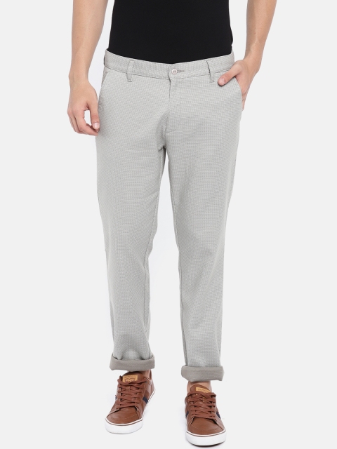 

British Club Men Olive Green & Off-White Printed Trousers