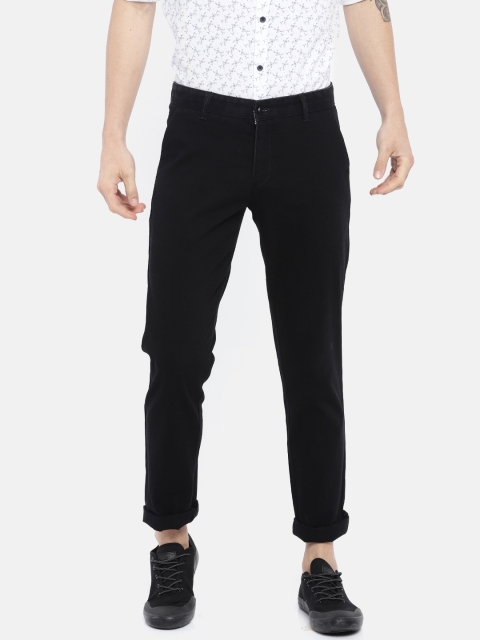 

British Club Men Black Solid Trousers