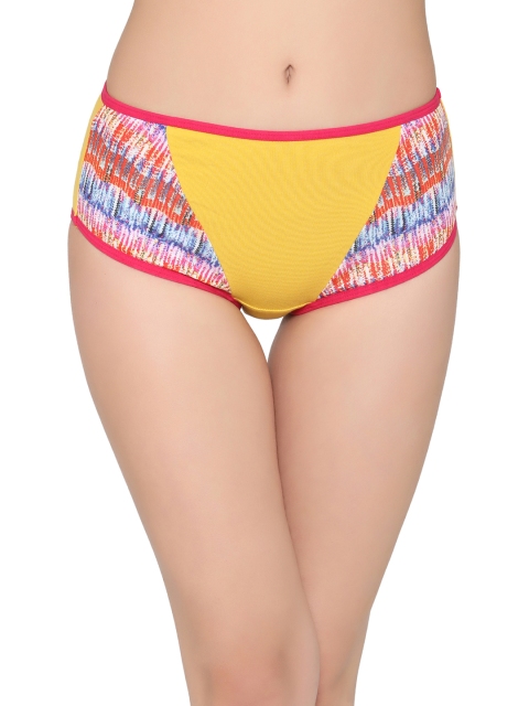 

Clovia Women Yellow & Pink Solid Hipster Briefs PN2722P02XL