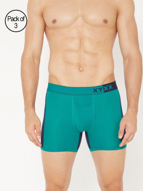 

XYXX Men IntelliSoft Antimicrobial Micro Modal Pack of 3 Dualist Trunks XYTRNK3PCKN320, Blue