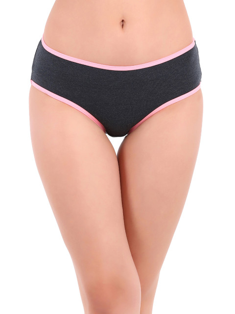 

Clovia Women Charcoal Grey Solid Hipster Briefs PN2730P05S