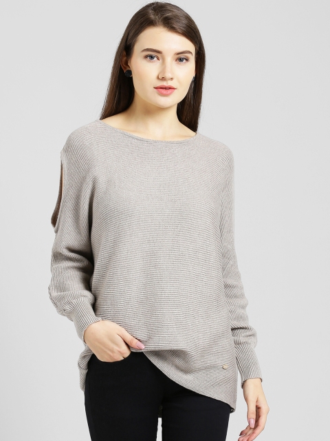 

Taanz Women Beige Self Design Pullover