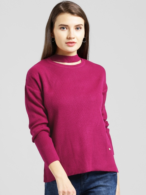

Taanz Women Magenta Solid Pullover