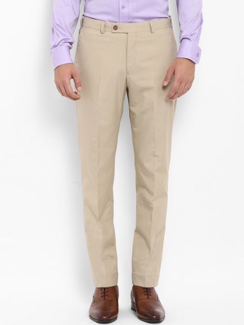 

Park Avenue Men Beige Regular Fit Solid Formal Trousers